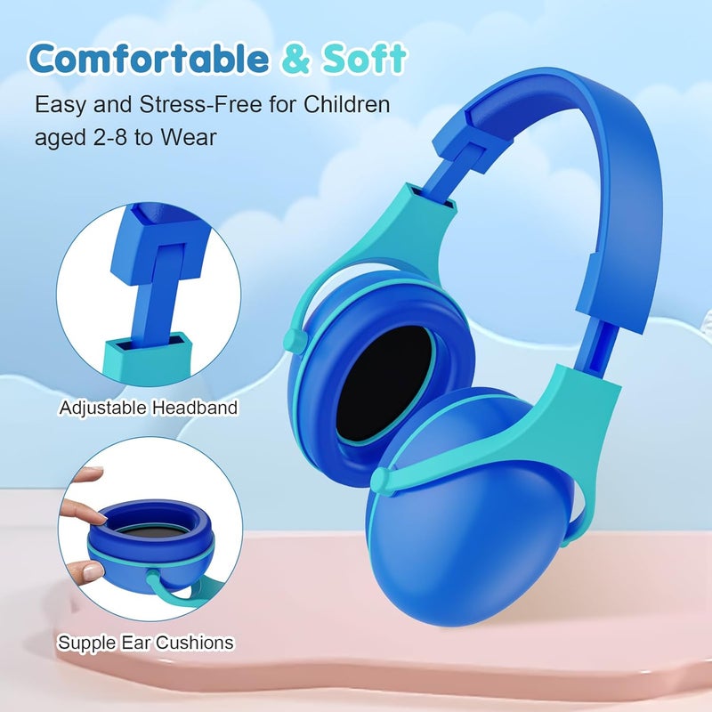 Procase 2 Pack Noise Cancelling Headphones for Kids, Kids Ear Protection for Monster Jam Truck, Hearing Protection Noise Reduction Earmuffs for Sensory Autism Toddler Children -Indigo - Image 3